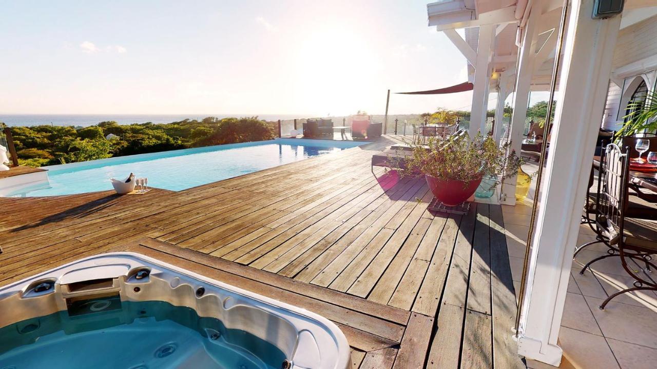 Villa Deluxe L'Hacienda Villa Vue Mer 180 Piscine Jacuzzi Proche Plage Marina Golf Pointe Des Chateaux Et Casino Jardin Clos Voyage Durable 생프랑수아 객실 사진