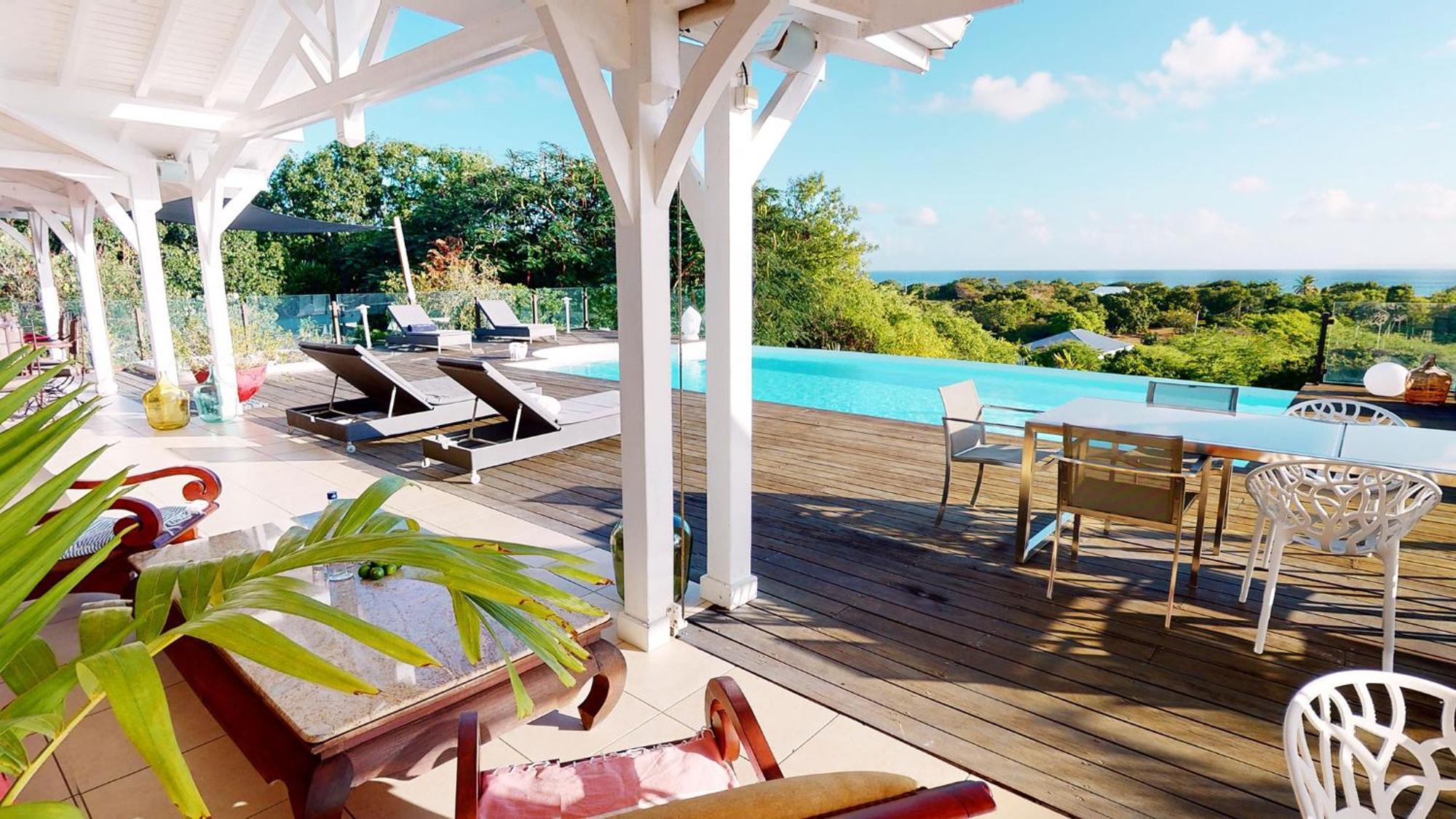 Villa Deluxe L'Hacienda Villa Vue Mer 180 Piscine Jacuzzi Proche Plage Marina Golf Pointe Des Chateaux Et Casino Jardin Clos Voyage Durable 생프랑수아 객실 사진